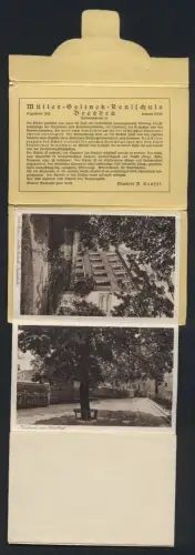 Leporello-AK Dresden, Müller-Gelinek-Realschule, Reitbahnstr. 11, Dir. A. Krafft, Turnhalle, Klassenzimmer, Schulhof