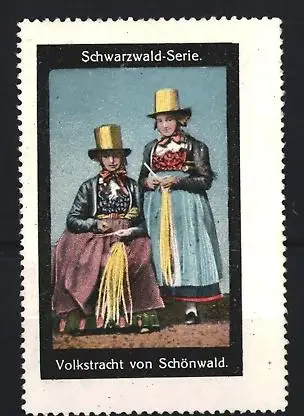 Reklamemarke Schwarzwald-Serie, Volkstracht von Schönwald, Traditionelle Kleidung
