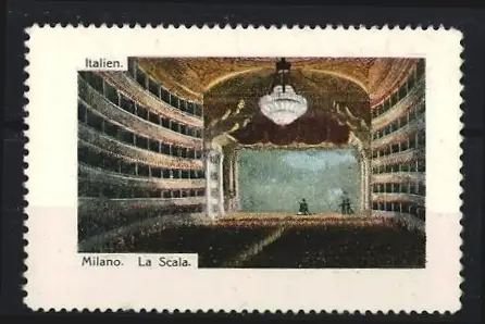 Reklamemarke Milano, La Scala, Opernhaus-Innenraum