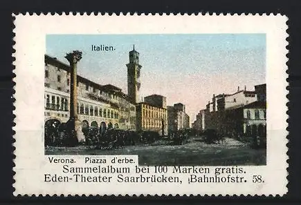 Reklamemarke Saarbrücken, Eden-Theater, Verona, Piazza d`erbe