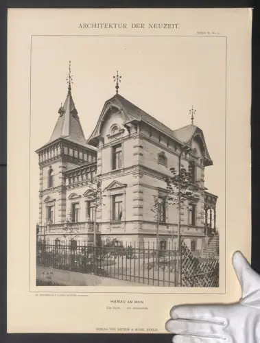 Fotografie Kanter & Mohr, Berlin, Ansicht Hanau am Main, Villa Horst am Ostbahnhof, Architekt Fr. Keunnecke, 48 x 36cm