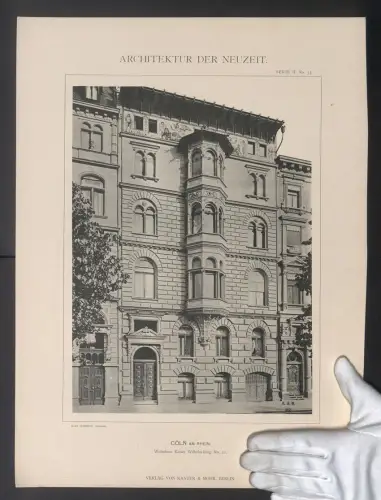 Fotografie Kanter & Mohr, Berlin, Ansicht Cöln am Rhein, Wohnhaus am Kaiser Wilhelm-Ring 22, Architekt Jean Schmitz