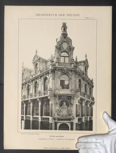 Fotografie Kanter & Mohr, Berlin, Ansicht Cöln am Rhein, Geschäftshaus Jos. Feinhals, Hoch-Strasse Ecke Schildergasse