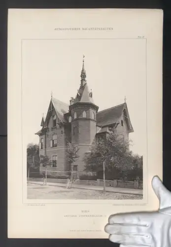 Fotografie Ernst Wasmuth, Berlin, Ansicht Wien, Cottage in der Stephaniegasse 27, Grossformat 48 x 32cm
