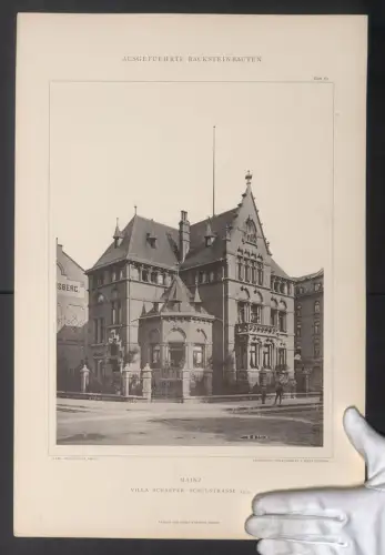 Fotografie Ernst Wasmuth, Berlin, Ansicht Mainz, Villa Schaefer in der Schulstrasse 23, Architekt Carl Schwartze