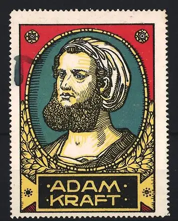 Reklamemarke Adam Kraft, Porträt des Bildhauer's