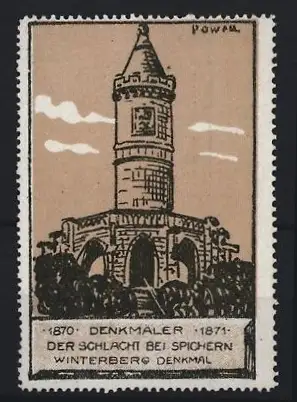 Reklamemarke Spichern, Die Schlacht bei Spichern 1870/1871, Winterberg-Denkmal