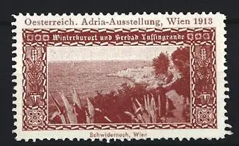 Reklamemarke Wien, Adria-Ausstellung 1913, Winterkurort und Seebad Lussingrande