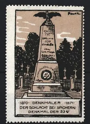 Reklamemarke Spichern, Denkmäler der Schlacht 1870/71, Denkmal der 53er