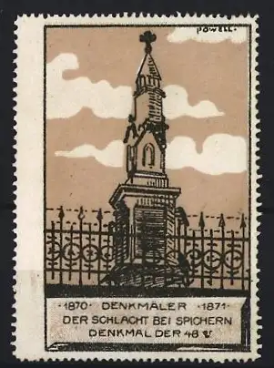 Reklamemarke Spichern, Denkmäler der Schlacht 1870-1871, Denkmal der 48er