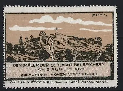 Reklamemarke Spichern, Denkmal der Schlacht am 6. August 1870, Roterberg / Spicherer Höhen