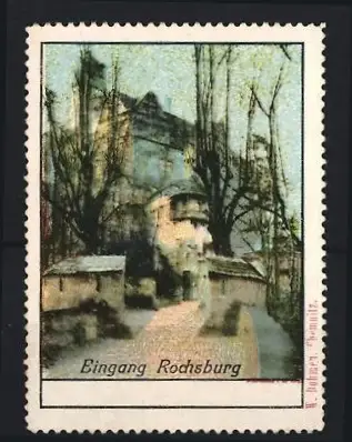 Reklamemarke Rochsburg, Eingang Rochsburg, Burgansicht