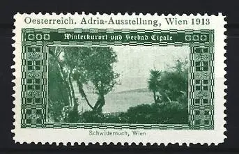 Reklamemarke Wien, Adria-Ausstellung 1913, Winterkurort Seebad Cigale