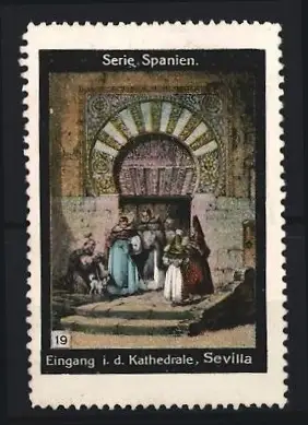 Reklamemarke Sevilla, Eingang der Kathedrale, Serie Spanien
