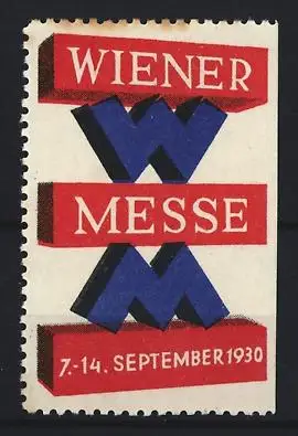 Reklamemarke Wien, Wiener Messe, 7.-14. September 1930, Doppel-W Symbol
