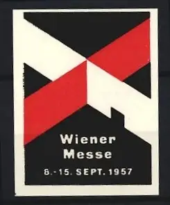 Reklamemarke Wien, Wiener Messe 1957, abstraktes Design