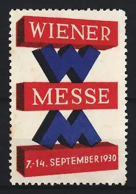 Reklamemarke Wien, Wiener Messe 1930, Buchstaben W und M