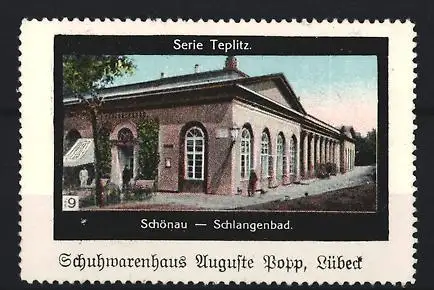 Reklamemarke Schönau, Serie Teplitz, Schlangenbad