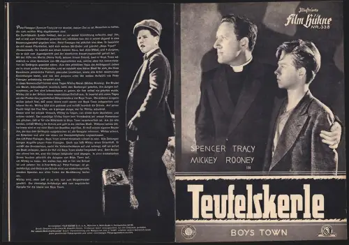 Filmprogramm IFB Nr. 338, Teufelskerle, Spencer Tracy, Mickey Rooney, Regie: Norman Taurog