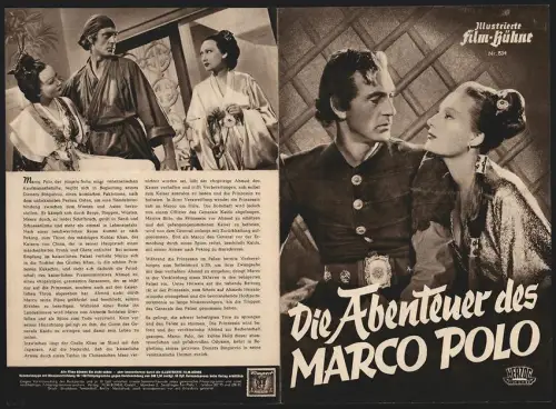 Filmprogramm IFB Nr. 834, Die Abenteuer des Marco Polo, Gary Cooper, Regie: Archie Mayo