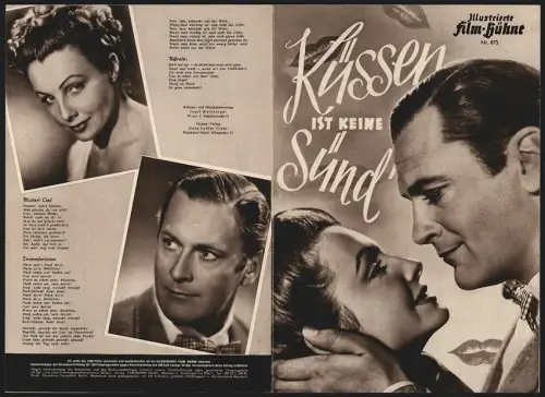 Filmprogramm IFB Nr. 875, Küssen ist keine Sünd, Curd Jürgens, Hans Olden, Regie: Hubert Marischka
