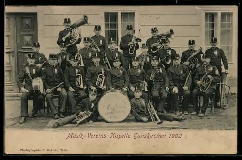 AK Gunskirchen, Musik-Vereins-Kapelle 1902