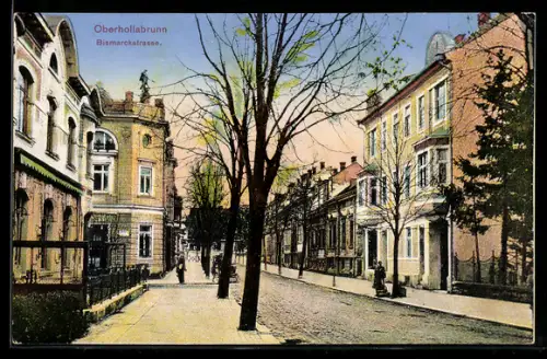 AK Oberhollabrunn, Häuser in der Bahnstrasse