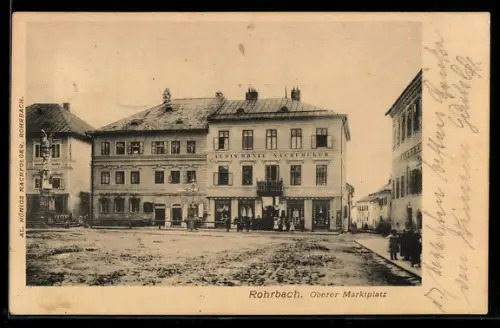 AK Rohrbach /O.-Oe., Oberer Marktplatz, Gasthaus Alos Honig Nachfolger