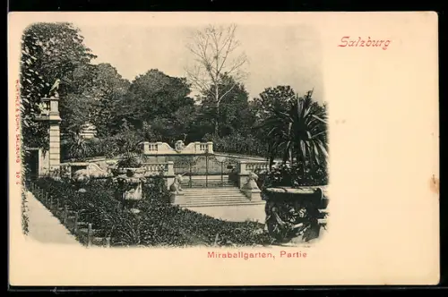 AK Salzburg, Mirabellgarten, Partie