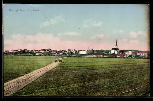 AK Mattighofen /Ob. Oest., Panorama mit Kirche