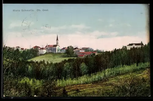 AK Maria Schmolln /Ob. Öst., Panorama mit Kirche