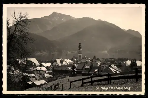 AK St. Gilgen, Ort mit Schafberg