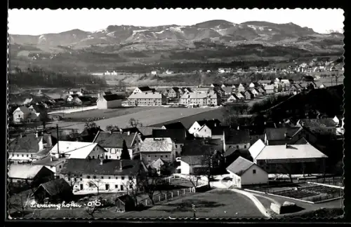 AK Sierning / O.Ö., Sierninghofen, Panorama mit Häusern und Gebirgspanorama