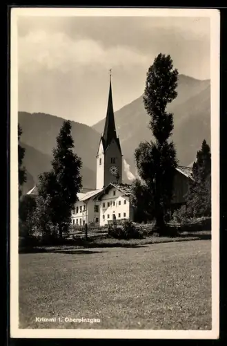 AK Krimml i. Oberpinzgau, Teilansicht mit Kirchturm