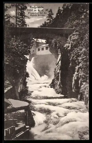 AK Badgastein, Wasserfall an der Hohen Brücke