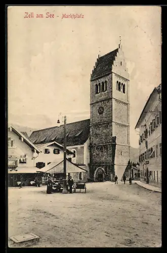 AK Zell a. See, Partie am Marktplatz