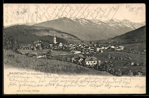AK Radstadt, Panorama mit Radstädter Tauern
