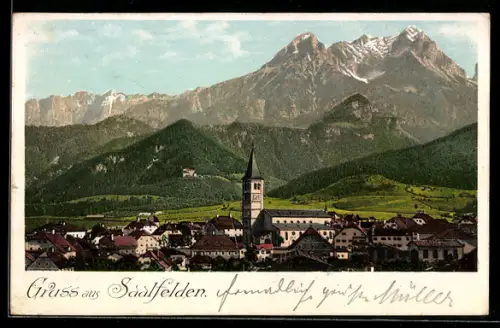 AK Saalfelden, Teilansicht und Steinernes Meer