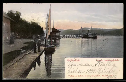 AK Maria Wörth, Dampfer-Landungsbrücke mit Strasse