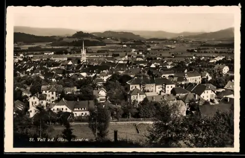 AK St. Veit a. d. Glan, Totalansicht des Ortes mit Kirche