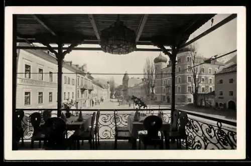AK Lienz, Ausblick vom Hotel Post auf den Kaiser Josefsplatz