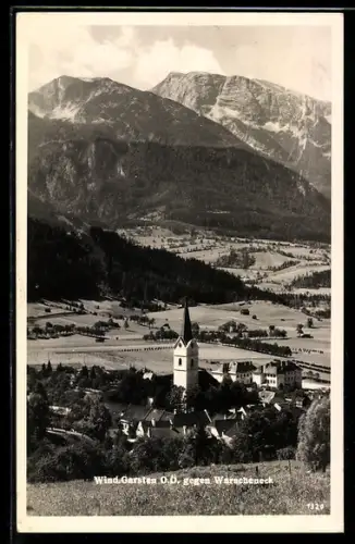 AK Wind. Garsten /O.-Ö., Kirche gegen Warscheneck