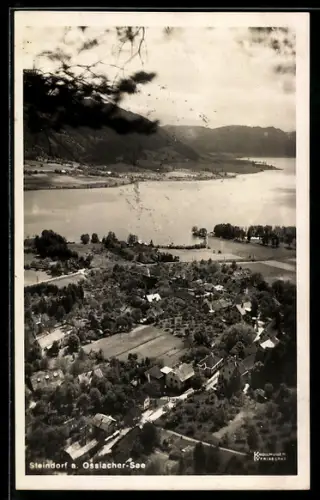 AK Steindorf a. Ossiacher-See, Panorama mit See und Ort
