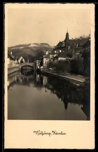 AK Wolfsberg /Kärnten, Uferpartie mit Kirche