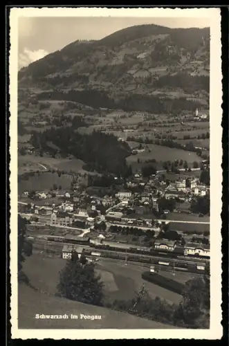 AK Schwarzach im Pongau, Teilansicht mit Strassenpartie