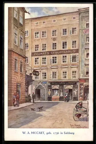 Künstler-AK Salzburg, Mozarts Geburtshaus