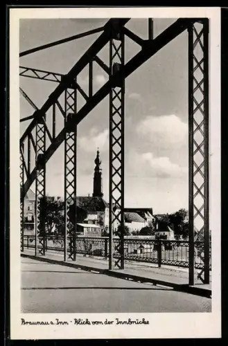 AK Braunau a. Inn, Blick von der Innbrücke