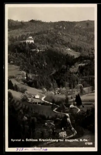 AK Kirchberg am Wechsel, Ortspanorama mit Schloss Kranichberg