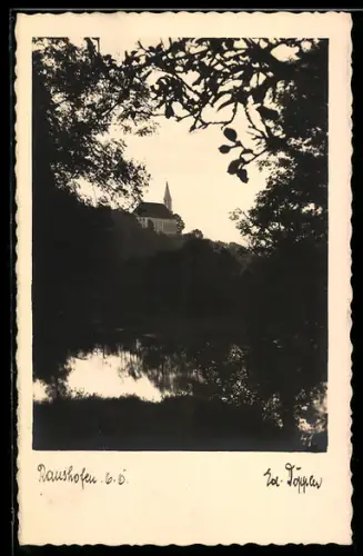 AK Ranshofen /O.-Ö., Ortspartie mit Kirche