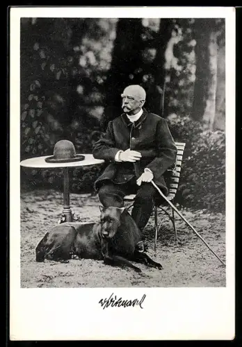 AK Otto von Bismarck mit seinem Hund in Friedrichsruh